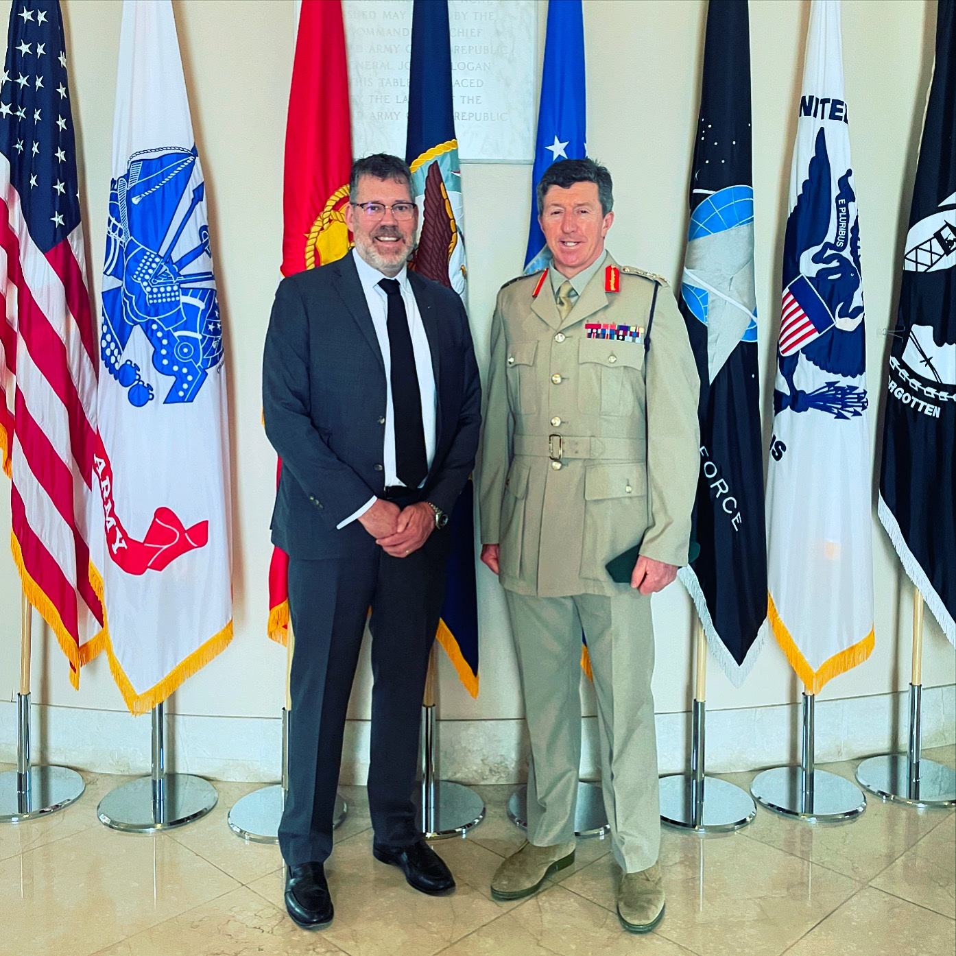 Eric Coulson with a senior British military officer